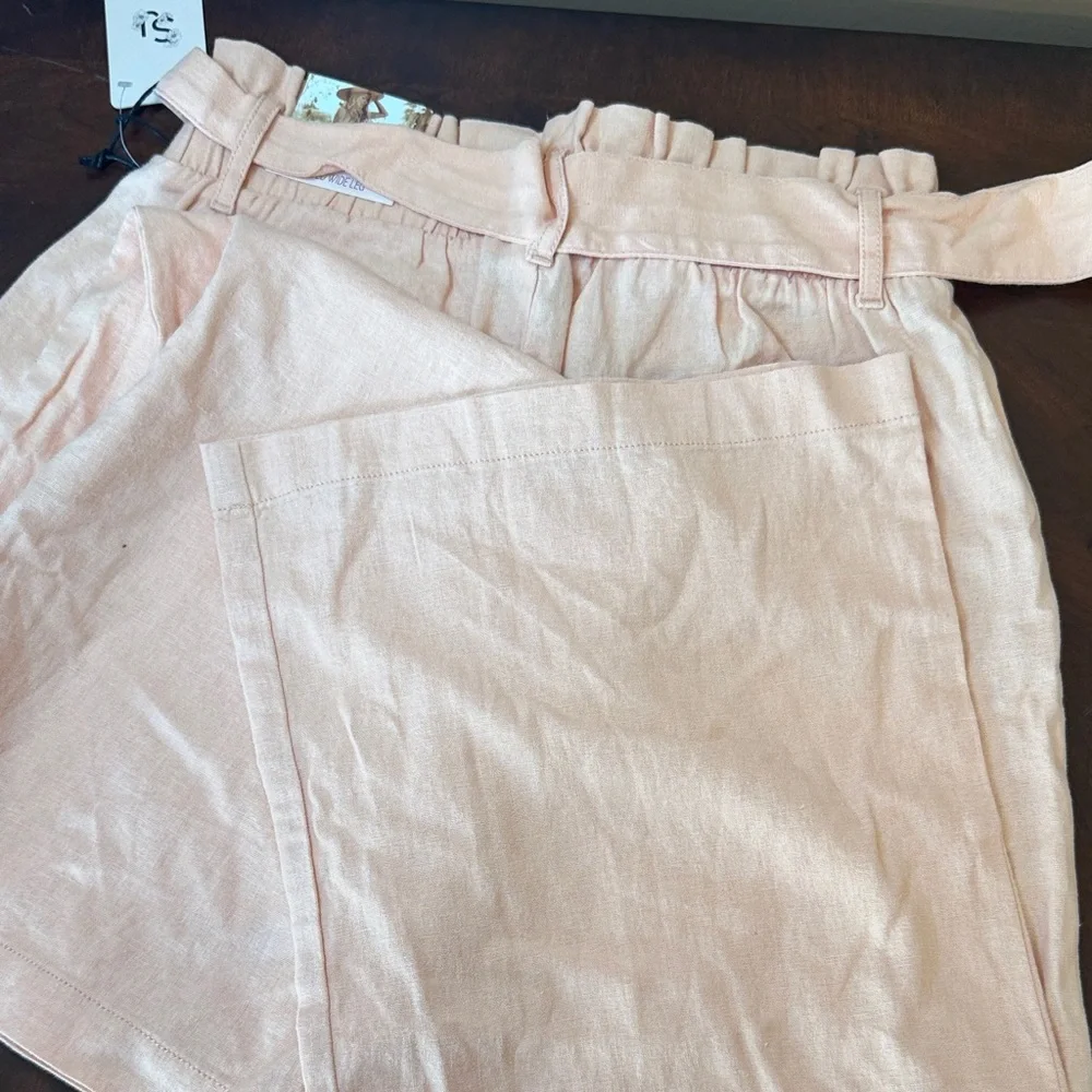 Sincerely‎ Jules Light Pink Paperbag Waist Button-Front Shorts